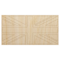United Kingdom Flag Union Jack Unfinished Wood Shape Piece Cutout for DIY Craft Projects