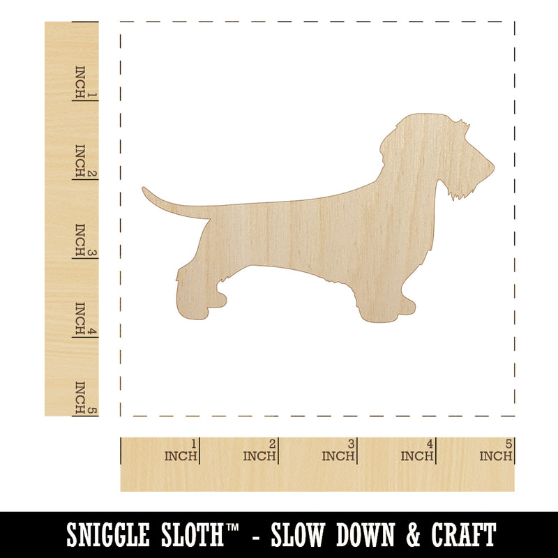 Wirehaired Dachshund Dog Solid Unfinished Wood Shape Piece Cutout for DIY Craft Projects