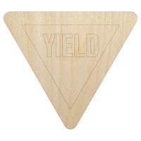Yield Sign Unfinished Wood Shape Piece Cutout for DIY Craft Projects