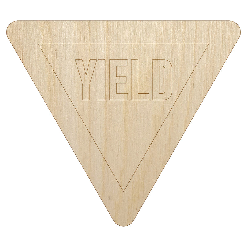 Yield Sign Unfinished Wood Shape Piece Cutout for DIY Craft Projects