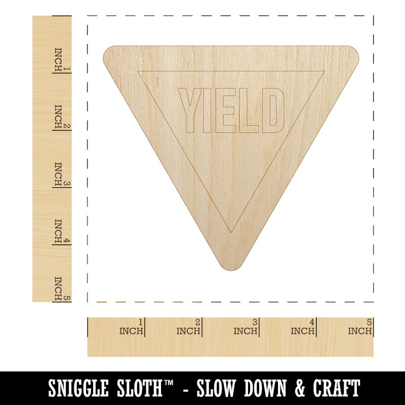 Yield Sign Unfinished Wood Shape Piece Cutout for DIY Craft Projects