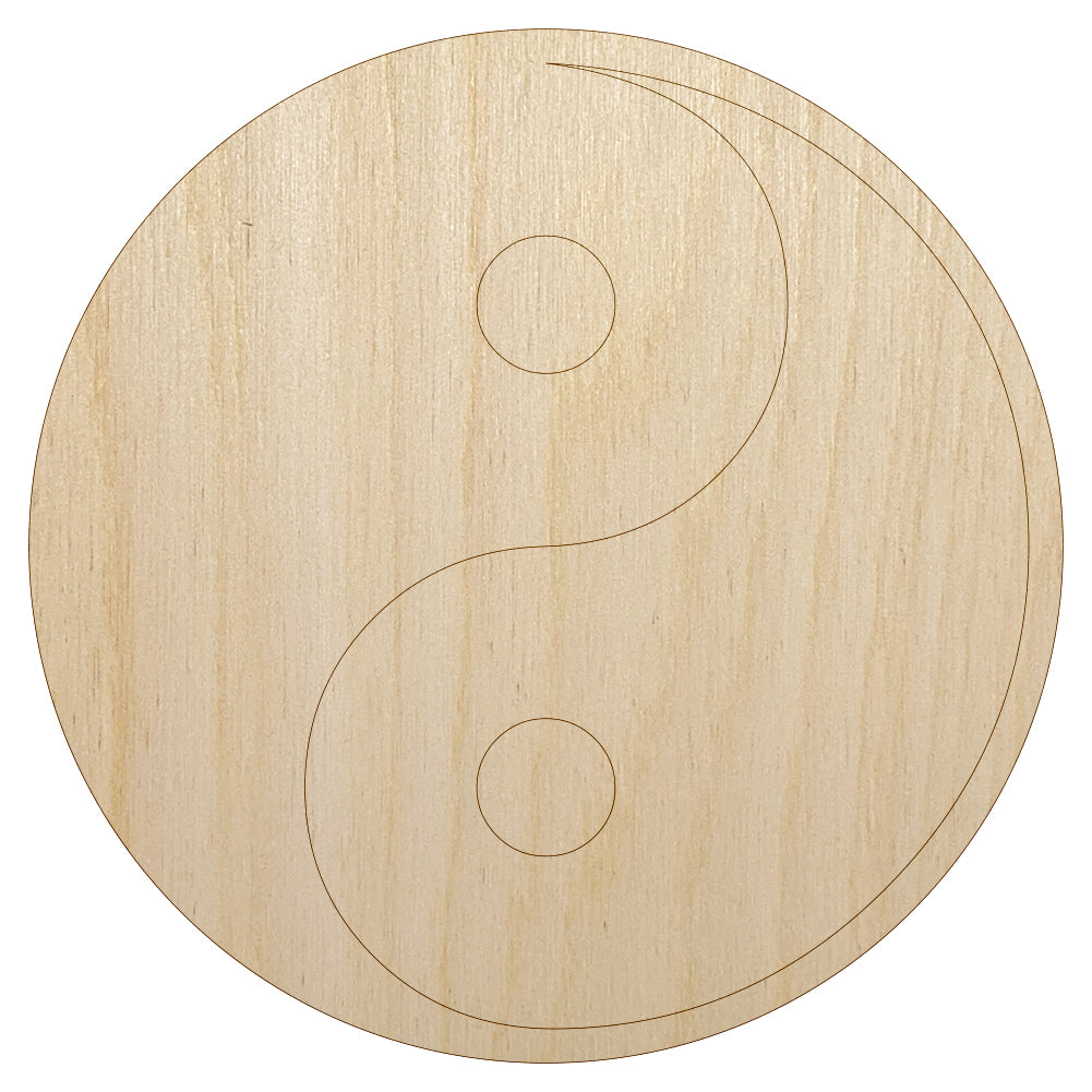 Yin and Yang Symbol Unfinished Wood Shape Piece Cutout for DIY Craft Projects