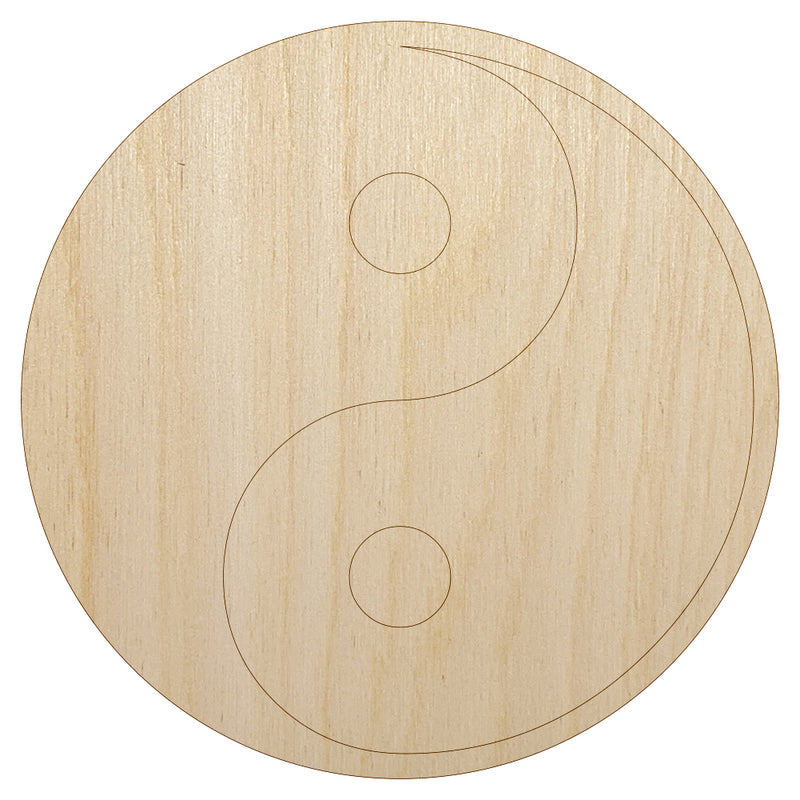 Yin and Yang Symbol Unfinished Wood Shape Piece Cutout for DIY Craft Projects