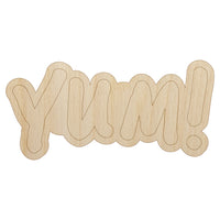 Yum Food Cooking Fun Text Unfinished Wood Shape Piece Cutout for DIY Craft Projects