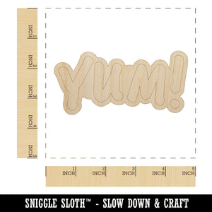 Yum Food Cooking Fun Text Unfinished Wood Shape Piece Cutout for DIY Craft Projects