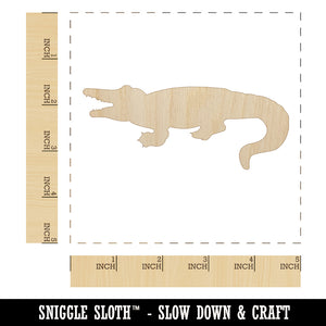 Alligator Crocodile Solid Unfinished Wood Shape Piece Cutout for DIY Craft Projects