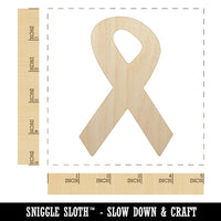 Awareness Ribbon Solid Unfinished Wood Shape Piece Cutout for DIY Craft Projects