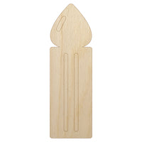 Birthday Candle Single Unfinished Wood Shape Piece Cutout for DIY Craft Projects