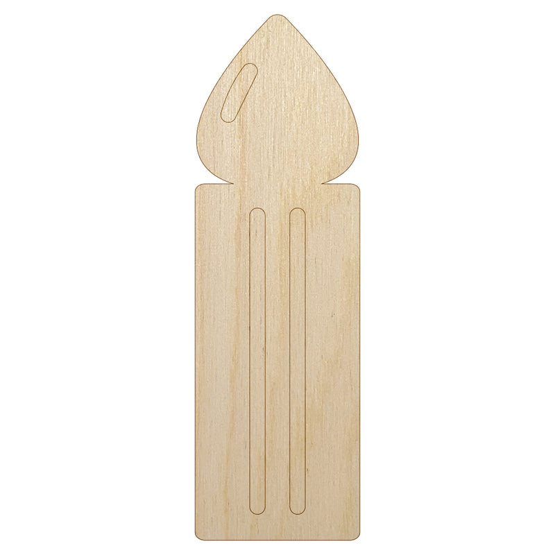 Birthday Candle Single Unfinished Wood Shape Piece Cutout for DIY Craft Projects