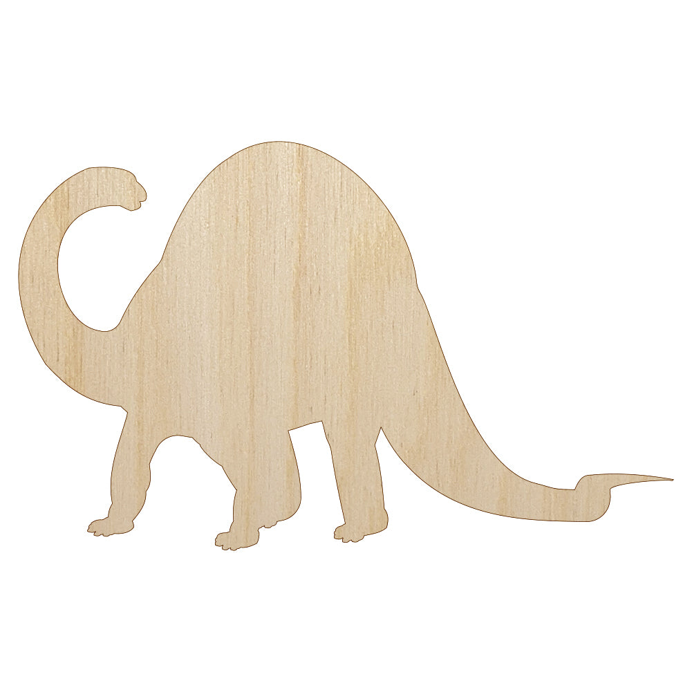 Brontosaurus Dinosaur Solid Unfinished Wood Shape Piece Cutout for DIY Craft Projects