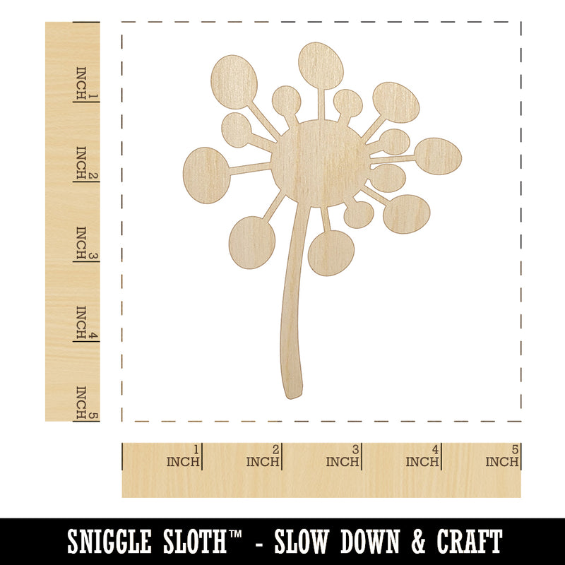 Dandelion Abstract Doodle Unfinished Wood Shape Piece Cutout for DIY Craft Projects
