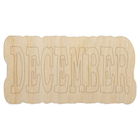 December Month Calendar Fun Text Unfinished Wood Shape Piece Cutout for DIY Craft Projects