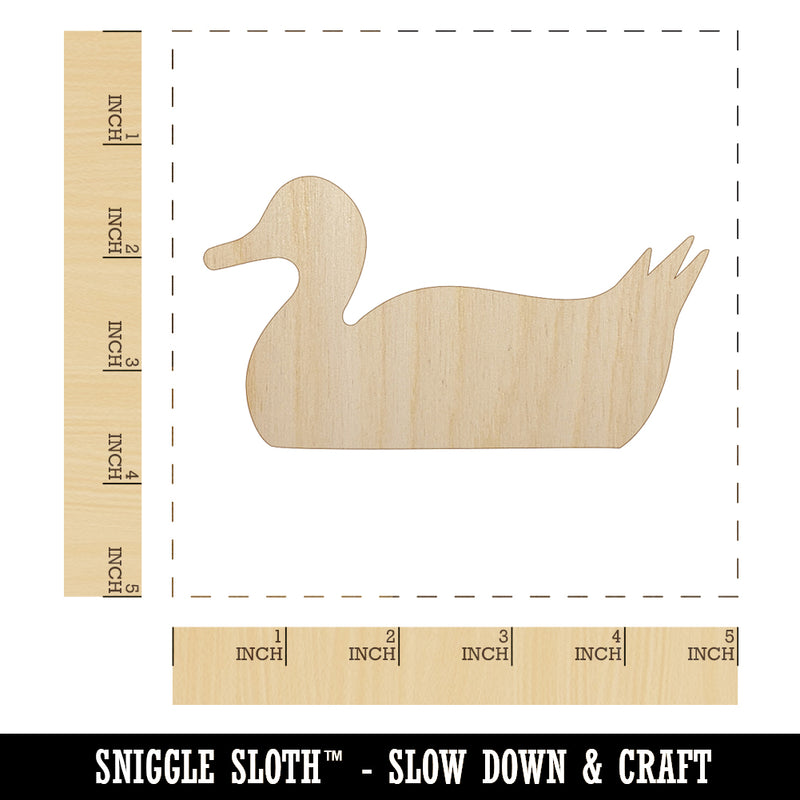 Duck Swimming Solid Unfinished Wood Shape Piece Cutout for DIY Craft Projects