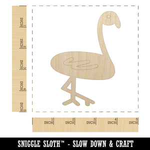 Flamingo Doodle Unfinished Wood Shape Piece Cutout for DIY Craft Projects
