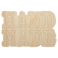 Hand Made Stacked Text Unfinished Wood Shape Piece Cutout for DIY Craft Projects