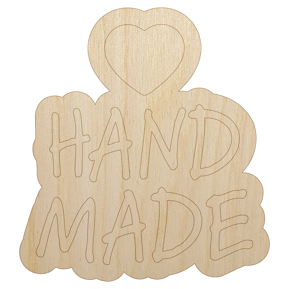 Hand Made Stacked with Heart Unfinished Wood Shape Piece Cutout for DIY Craft Projects