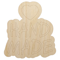 Hand Made Stacked with Heart Unfinished Wood Shape Piece Cutout for DIY Craft Projects