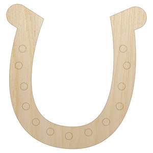 Horseshoe Lucky Unfinished Wood Shape Piece Cutout for DIY Craft Projects