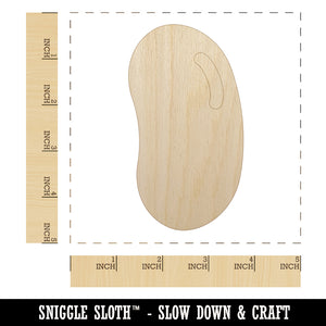 Jelly Bean Solid Unfinished Wood Shape Piece Cutout for DIY Craft Projects