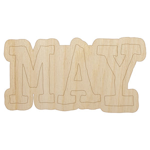 May Month Calendar Fun Text Unfinished Wood Shape Piece Cutout for DIY Craft Projects