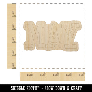 May Month Calendar Fun Text Unfinished Wood Shape Piece Cutout for DIY Craft Projects