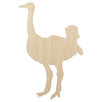 Ostrich Bird Solid Unfinished Wood Shape Piece Cutout for DIY Craft Projects
