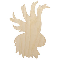 Parrot Head Bird Solid Unfinished Wood Shape Piece Cutout for DIY Craft Projects