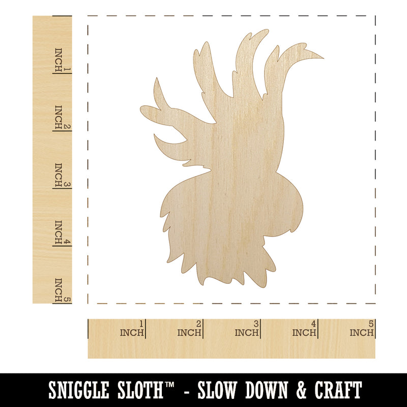 Parrot Head Bird Solid Unfinished Wood Shape Piece Cutout for DIY Craft Projects