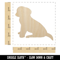 Puppy Dog Sitting Solid Unfinished Wood Shape Piece Cutout for DIY Craft Projects