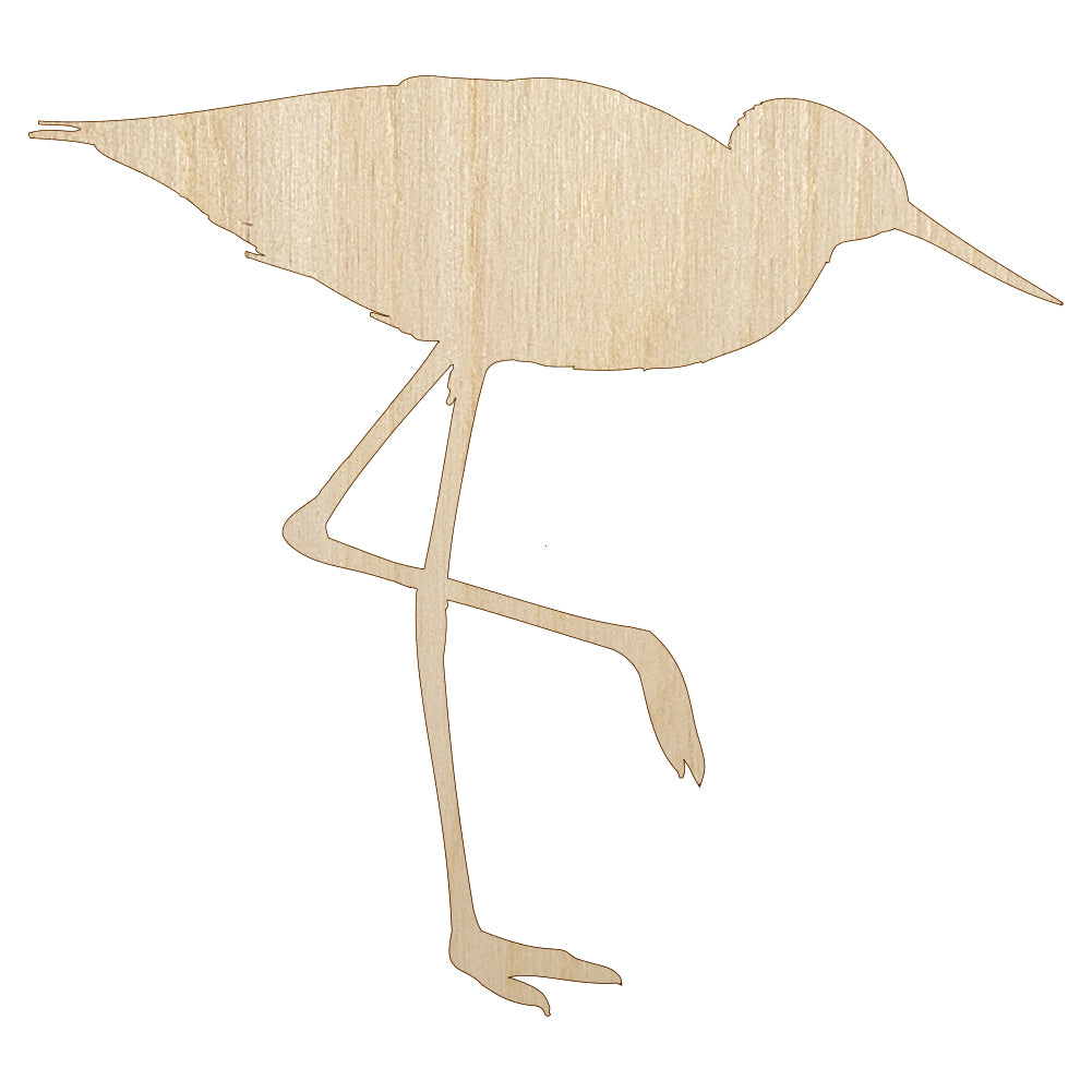 Sandpiper Bird Solid Unfinished Wood Shape Piece Cutout for DIY Craft Projects