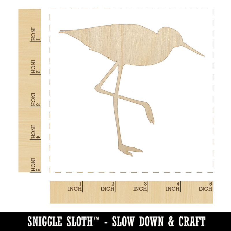 Sandpiper Bird Solid Unfinished Wood Shape Piece Cutout for DIY Craft Projects