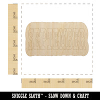 September Month Calendar Fun Text Unfinished Wood Shape Piece Cutout for DIY Craft Projects