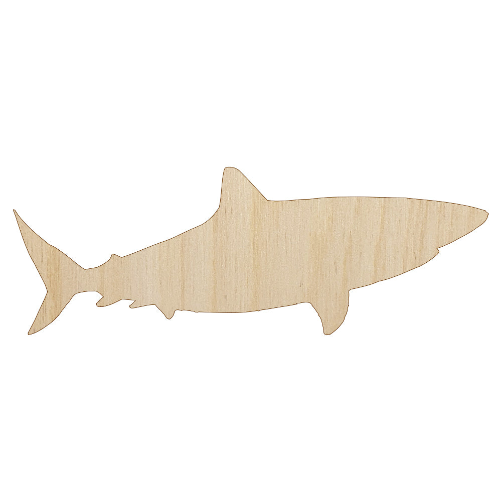 Shark Solid Unfinished Wood Shape Piece Cutout for DIY Craft Projects