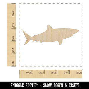 Shark Solid Unfinished Wood Shape Piece Cutout for DIY Craft Projects