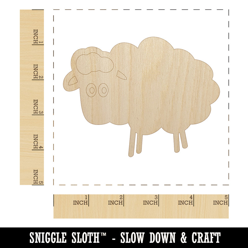 Sheep Doodle Unfinished Wood Shape Piece Cutout for DIY Craft Projects