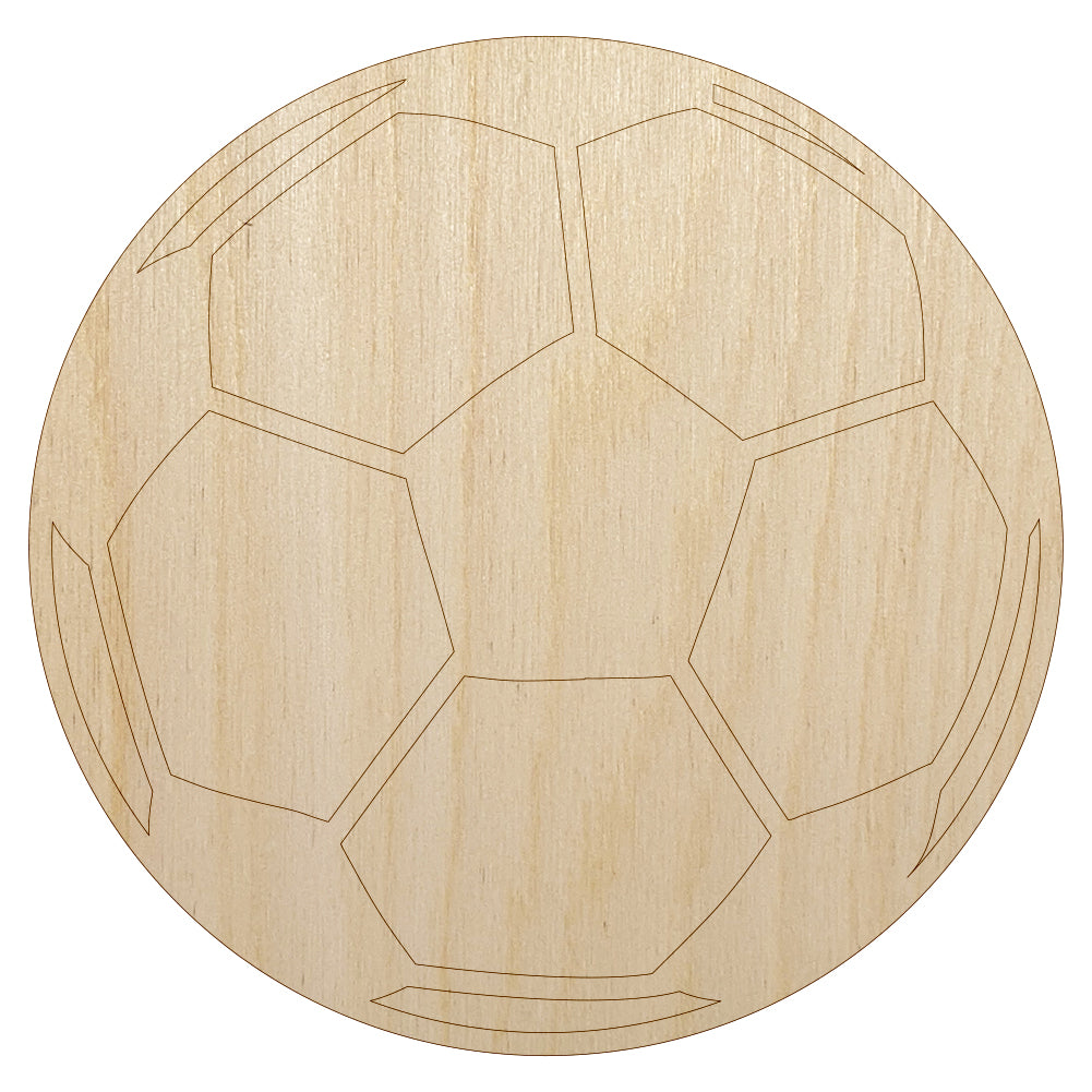 Soccer Ball Unfinished Wood Shape Piece Cutout for DIY Craft Projects