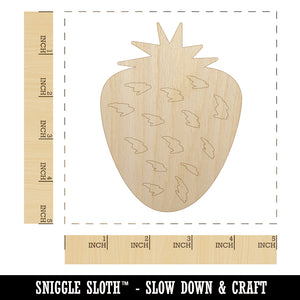 Strawberry Fruit Doodle Unfinished Wood Shape Piece Cutout for DIY Craft Projects