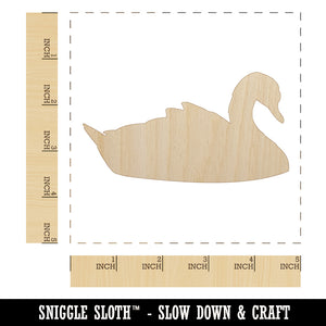Swan Swimming Solid Unfinished Wood Shape Piece Cutout for DIY Craft Projects