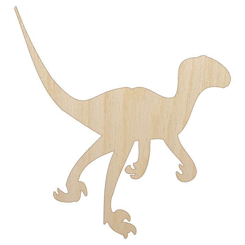 Velociraptor Dinosaur Solid Unfinished Wood Shape Piece Cutout for DIY Craft Projects