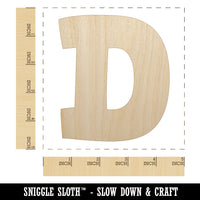 Letter D Uppercase Fun Bold Font Unfinished Wood Shape Piece Cutout for DIY Craft Projects