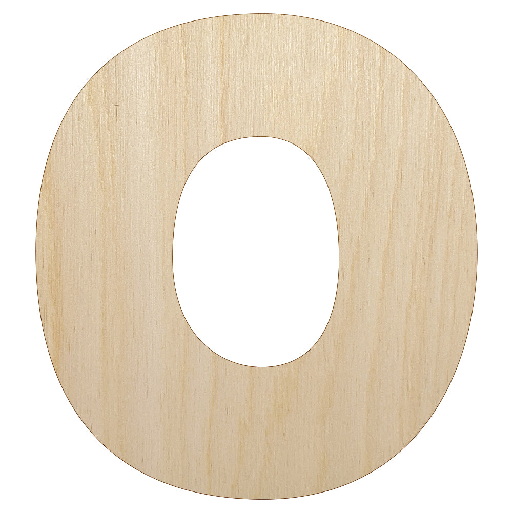 Letter O Uppercase Fun Bold Font Unfinished Wood Shape Piece Cutout for DIY Craft Projects