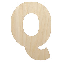 Letter Q Uppercase Fun Bold Font Unfinished Wood Shape Piece Cutout for DIY Craft Projects