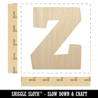 Letter Z Uppercase Fun Bold Font Unfinished Wood Shape Piece Cutout for DIY Craft Projects