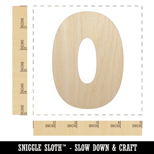 Number 0 Zero Fun Bold Font Unfinished Wood Shape Piece Cutout for DIY Craft Projects