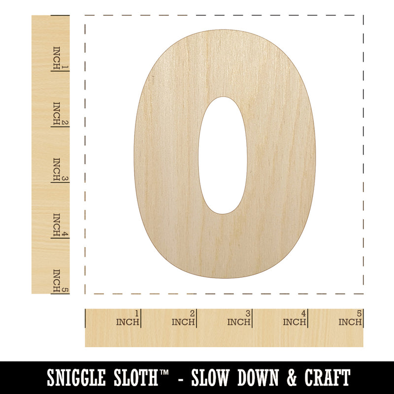 Number 0 Zero Fun Bold Font Unfinished Wood Shape Piece Cutout for DIY Craft Projects