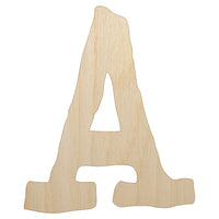 Letter A Uppercase Cute Typewriter Font Unfinished Wood Shape Piece Cutout for DIY Craft Projects