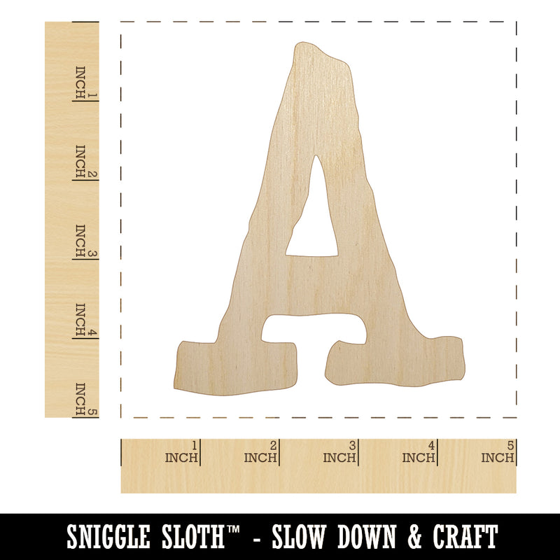 Letter A Uppercase Cute Typewriter Font Unfinished Wood Shape Piece Cutout for DIY Craft Projects