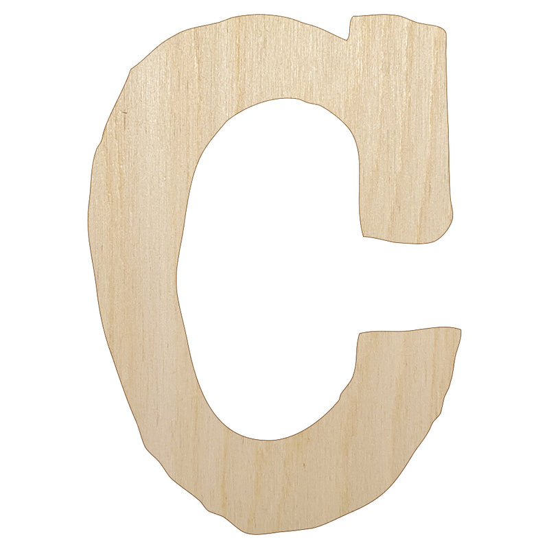Letter C Uppercase Cute Typewriter Font Unfinished Wood Shape Piece Cutout for DIY Craft Projects