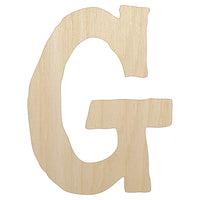 Letter G Uppercase Cute Typewriter Font Unfinished Wood Shape Piece Cutout for DIY Craft Projects