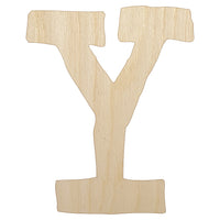 Letter Y Uppercase Cute Typewriter Font Unfinished Wood Shape Piece Cutout for DIY Craft Projects